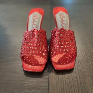 BRAND NEW Lady Couture Sparkling Red 3” Heels